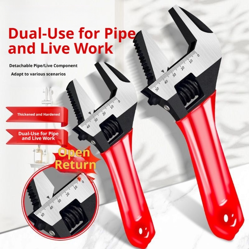Home Bathroom Repair - Adjustable Wrench with Wide Opening Jaw,