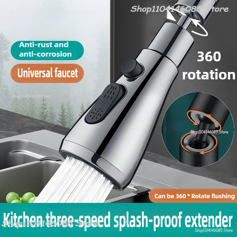 Home Bathroom Renovation - Faucet Extender Metal Three Modes Head