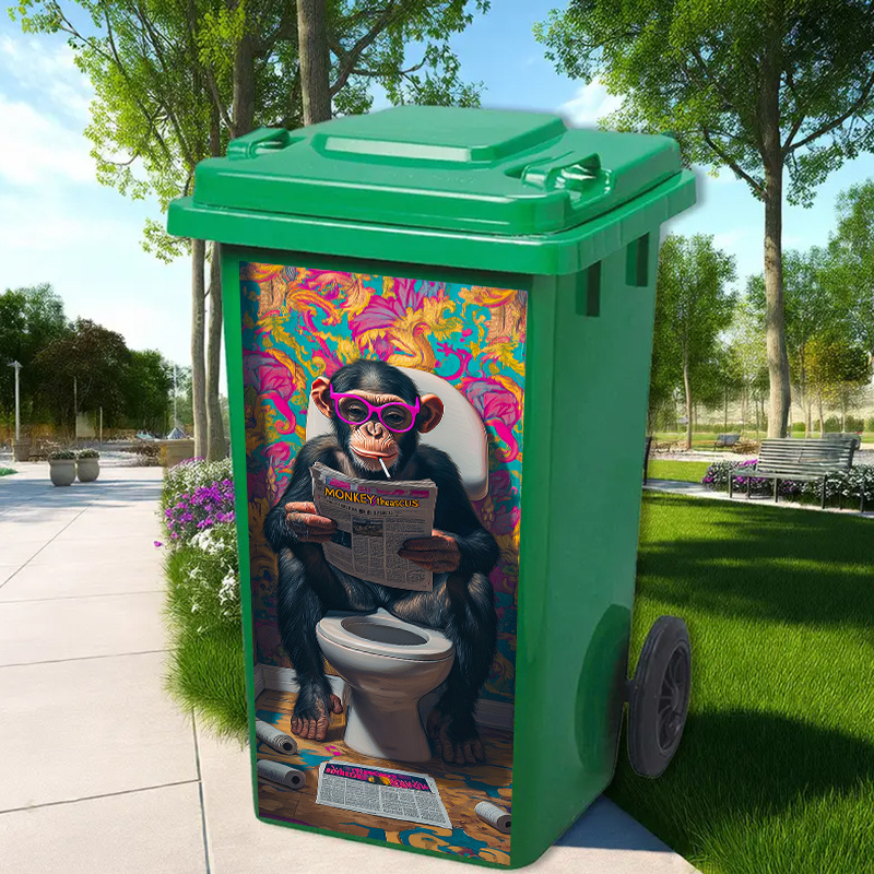 Home Bathroom Trash Can - 1 Funny Tarsier Trash Can Sticker
