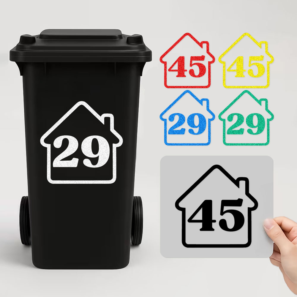Home Bathroom Trash Can - 3PCS Custom Reflective Trash Bin House
