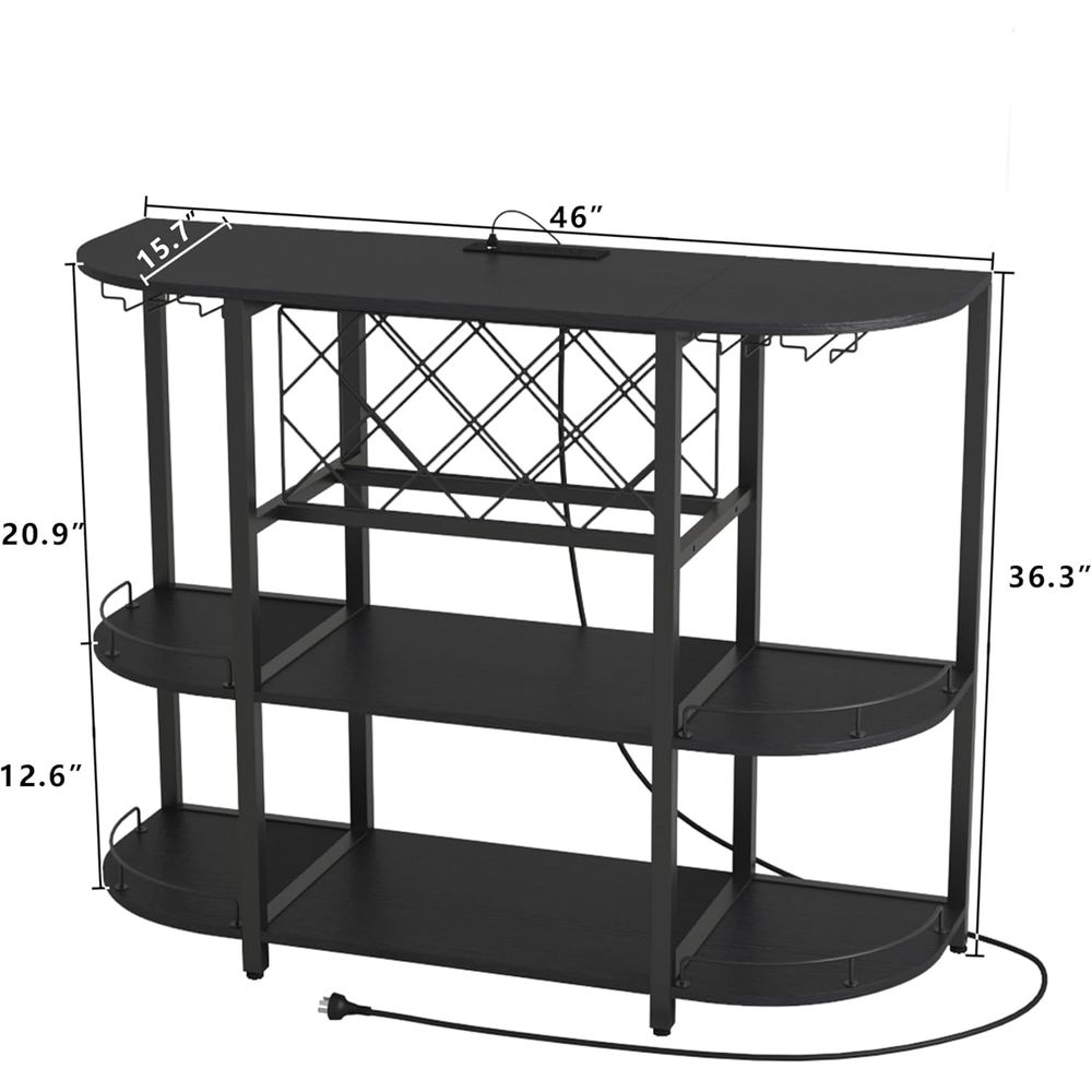 Black 3-Tier Coffee Table with - Home Kitchen & Bathroom 评论和价格