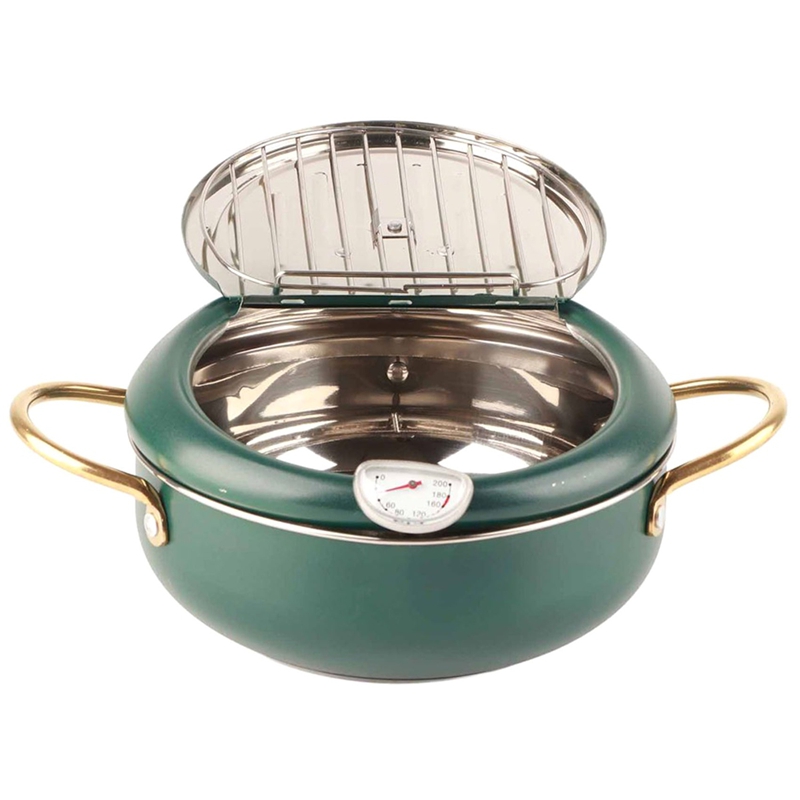Frying Pot with Thermometer Ja - Home Kitchen & Bathroom 评论和价格