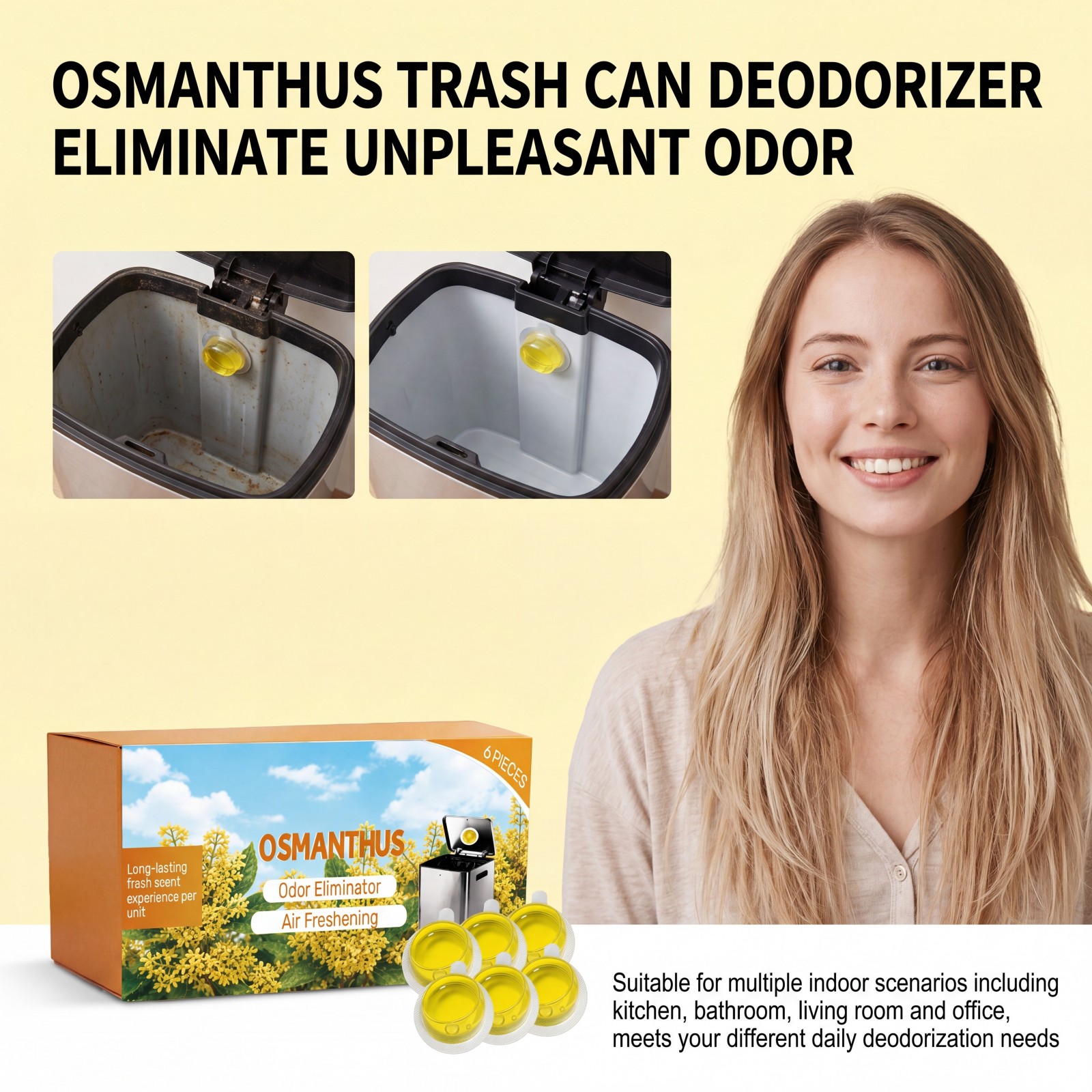 6x Osmanthus Trash Can Deodori - Home Bathroom Freshener 评论和价格