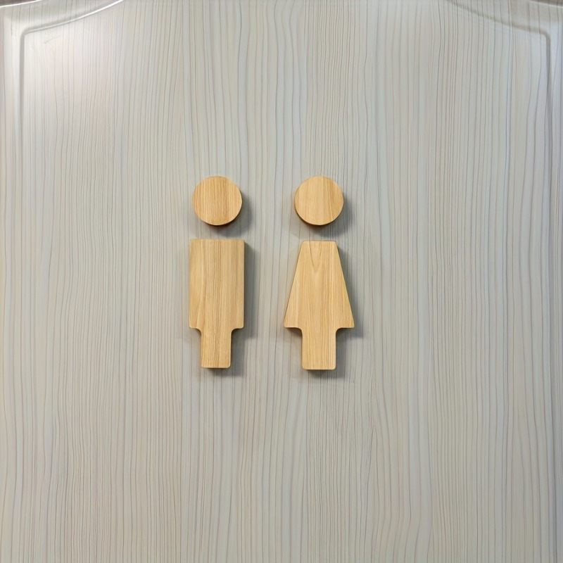 2PCS Wooden Bathroom Sign for  - Home Office Bathroom 评论和价格