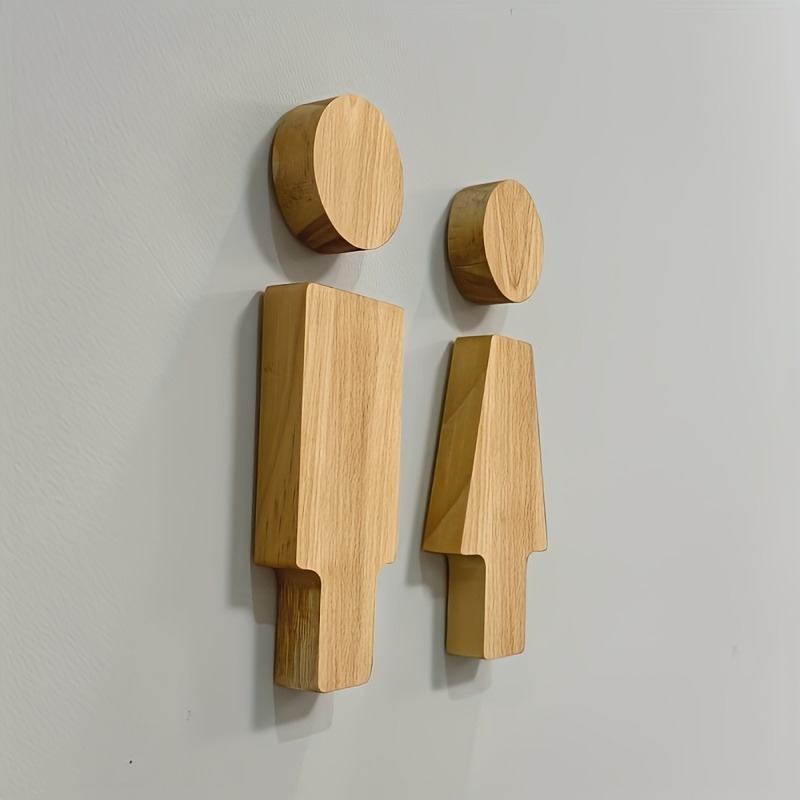 2PCS Wooden Bathroom Sign for  - Home Office Bathroom 评论和价格