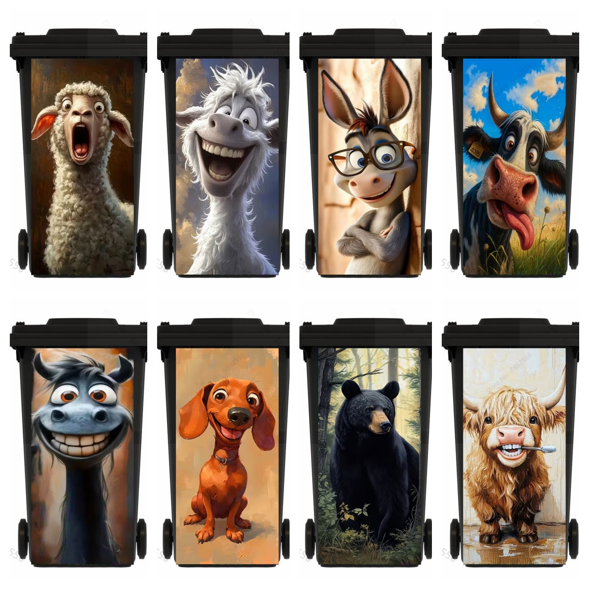 Funny Cartoon Horse Trash Can  - Home Bathroom Trash Can 评论和价格