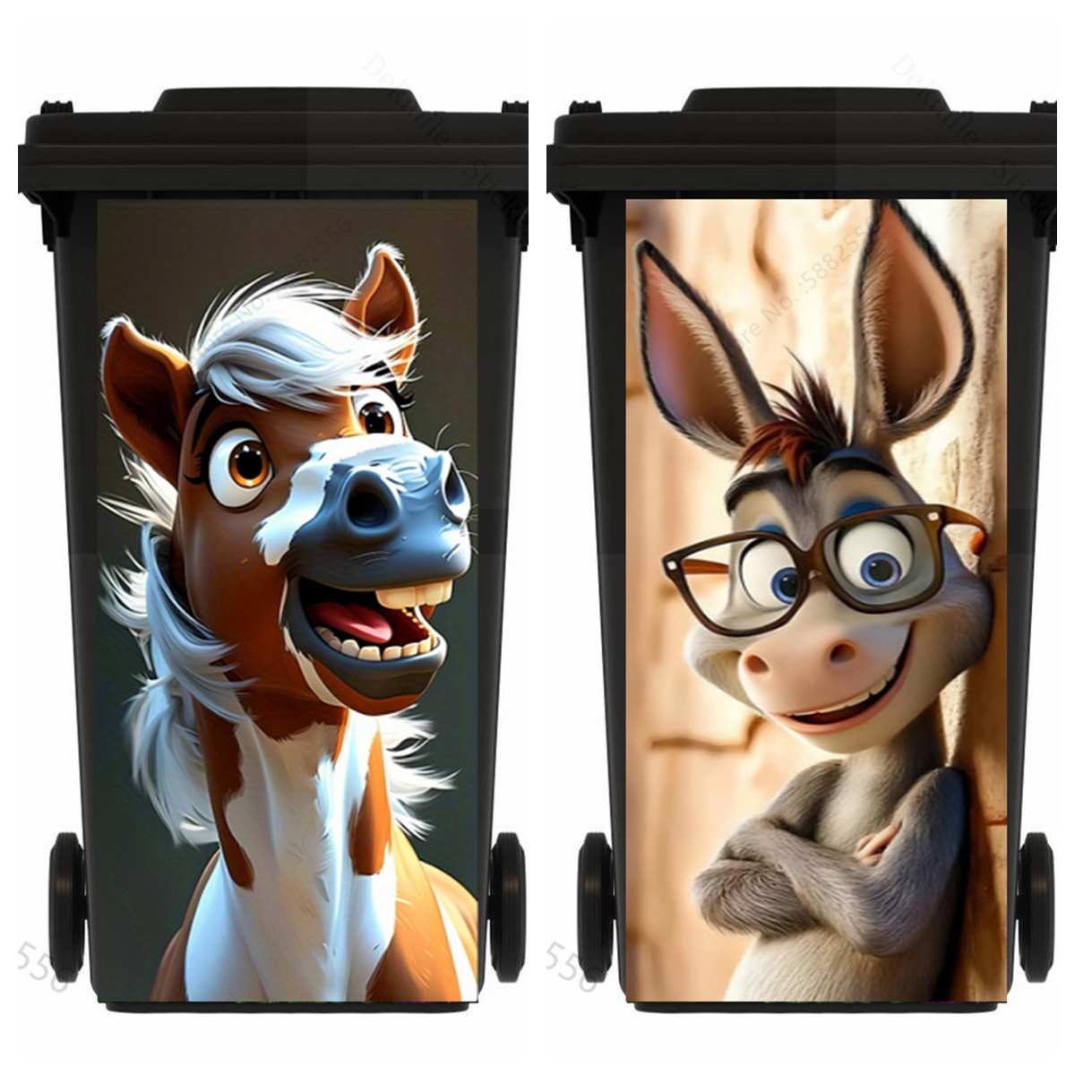 Funny Cartoon Horse Trash Can  - Home Bathroom Trash Can 评论和价格
