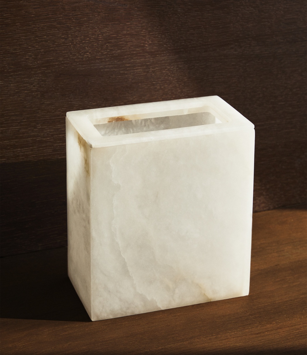 Natural Stone Snowflake Gypsum - Home Bathroom Trash Can 评论和价格
