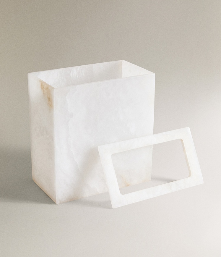Natural Stone Snowflake Gypsum - Home Bathroom Trash Can 评论和价格