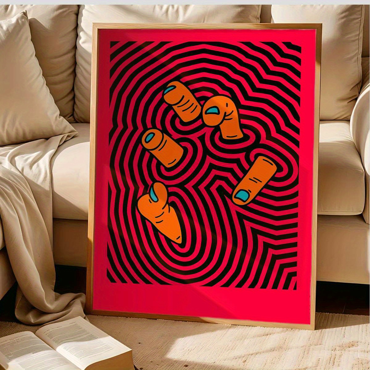 Modern Abstract Finger Art Pos - Home Office Bathroom 评论和价格