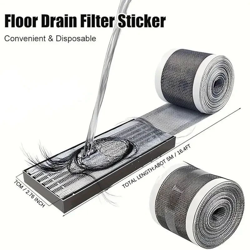 1-3Rolls Cutable Shower Drain  - Drain Hair Catcher 评论和价格
