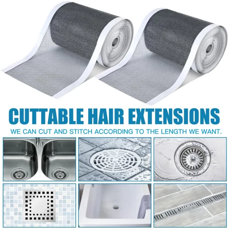1-3Rolls Cutable Shower Drain  - Drain Hair Catcher 评论和价格