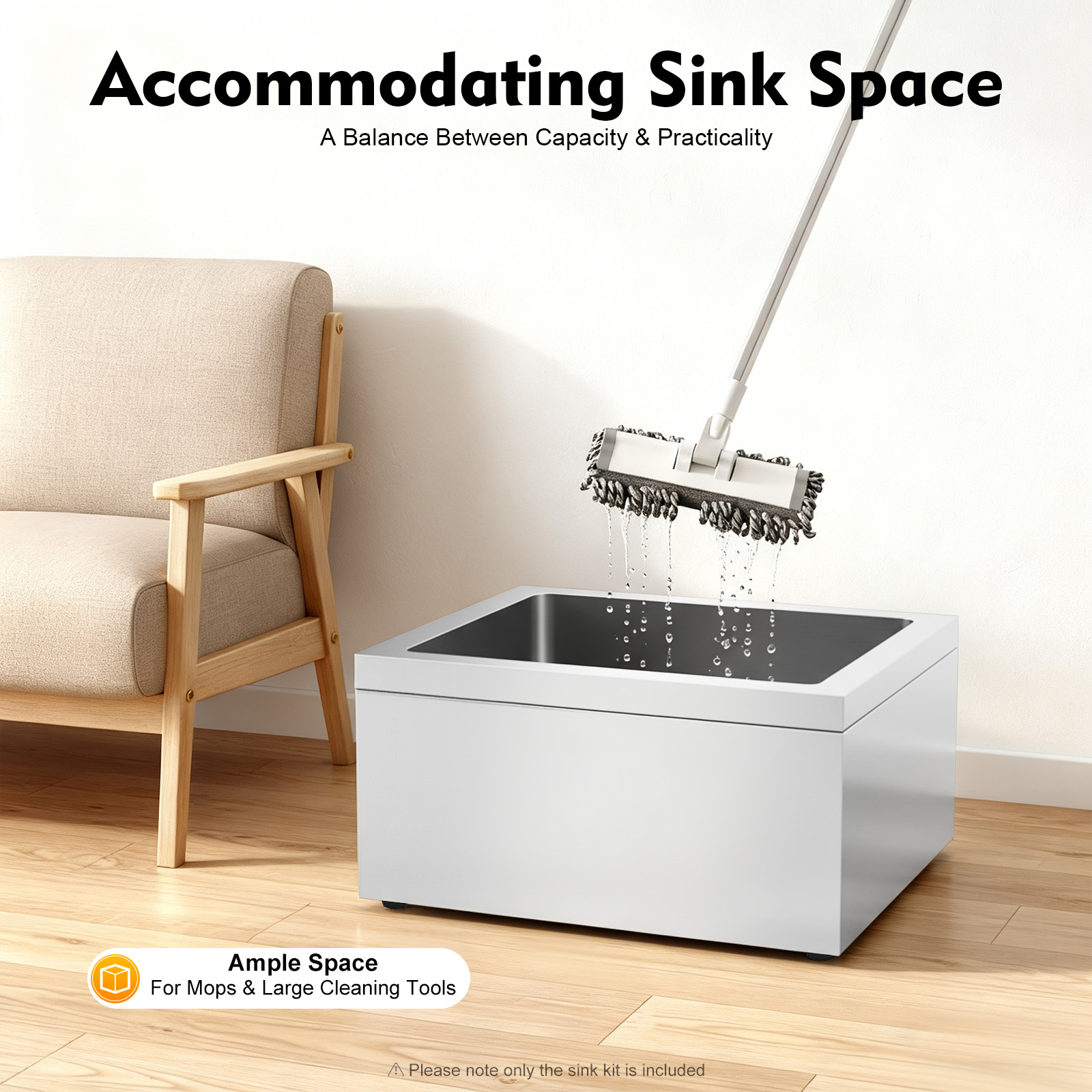 Stainless Steel Floor Mop Sink - Home Kitchen & Bathroom 评论和价格