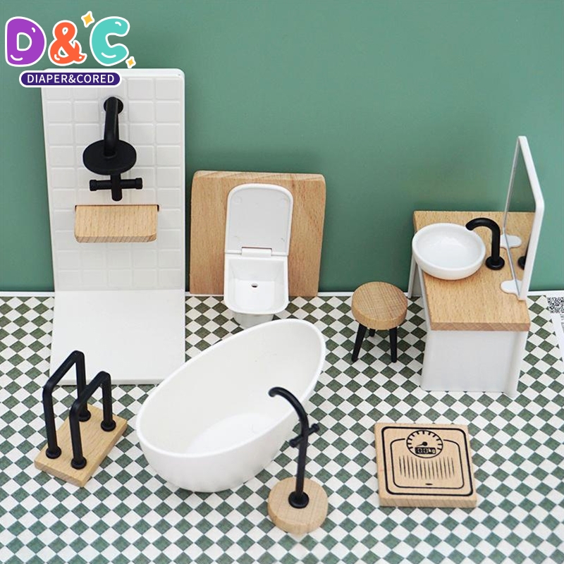 1:6/1:12 Dollhouse Miniature B - Home Bathroom Renovation 评论和价格