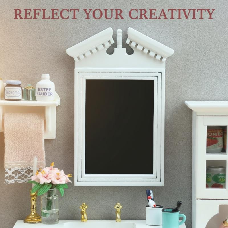 White Mirror Dollhouse Bathroo - Home Bathroom Scales 评论和价格