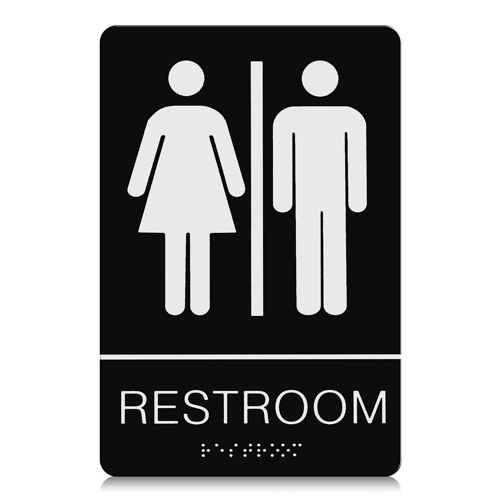 Unisex Braille Restroom Sign A - Home Office Bathroom 评论和价格
