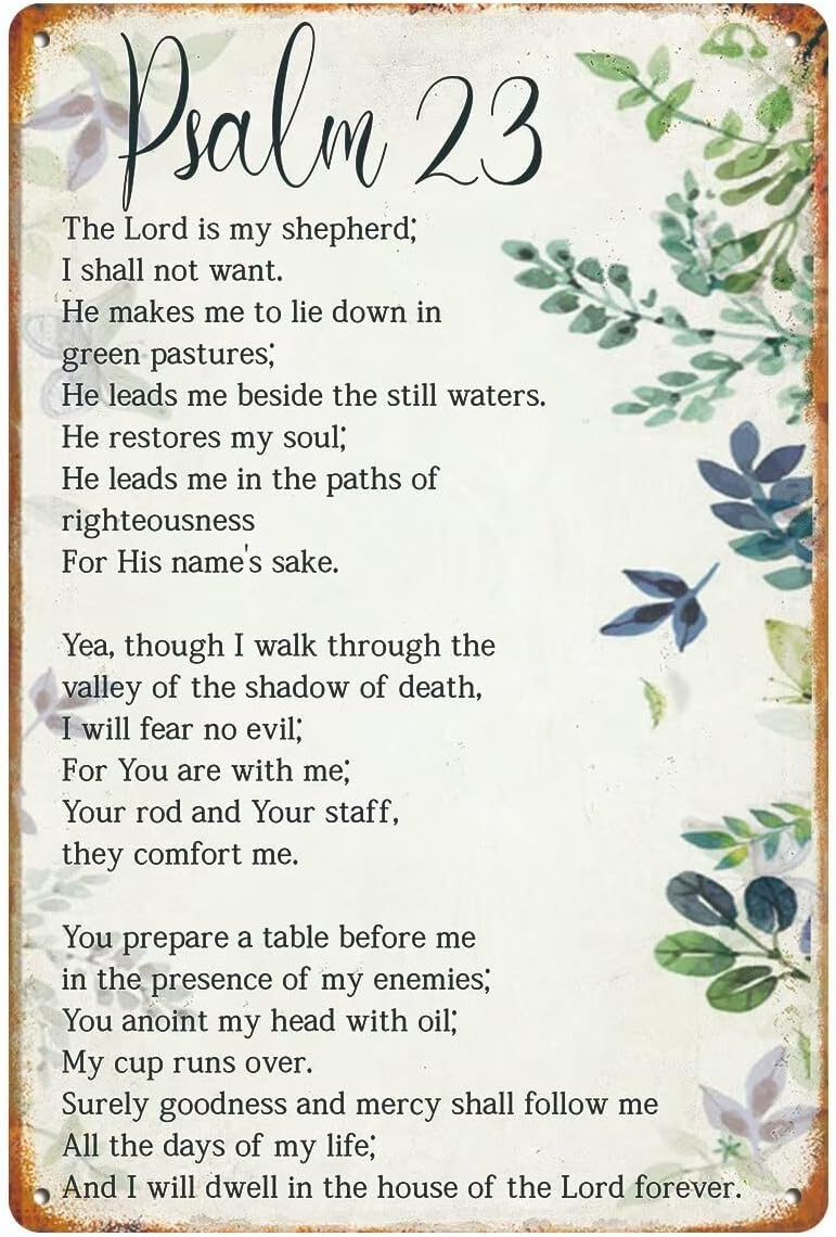 1p,Bible Verse Psalm 23 Christ - Home Office Bathroom 评论和价格